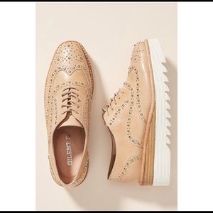 Anthropologie Silent D Tile Platform Oxfords